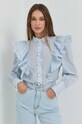 Košeľa Custommade Blanka modrá 999387208
