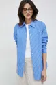 μπλε Βαμβακερό πουκάμισο Lauren Ralph Lauren