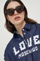 Love Moschino koszula bawełniana granatowy W.C.E76.01.T.174A