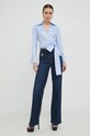 Elisabetta Franchi camasa din bumbac CA03231E2 albastru SS23