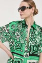 Red Valentino bluzka jedwabna 2R0AAE256SN zielony