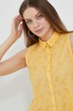 Βαμβακερό πουκάμισο Pepe Jeans Eris κίτρινο PL304553.039