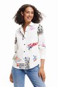 Desigual koszula bawełniana nadruk biały 23SWCW26