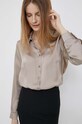 Košile Sisley hladký béžová 52ADLQ03M.18J