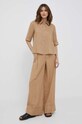 Одежда Льняная рубашка United Colors of Benetton 5BML5QB75.193 бежевый