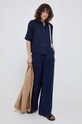 Льняная рубашка United Colors of Benetton 5BML5QB75.252 тёмно-синий AA00