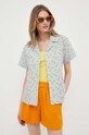 Хлопковая рубашка United Colors of Benetton голубой 5ULPDQ03U.73Y