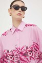 Хлопковая рубашка Pinko 100705.A0NN розовый