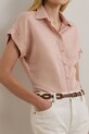 Lauren Ralph Lauren cămașă de in portocaliu 200699152