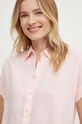 Lauren Ralph Lauren koszula lniana różowy 200699152