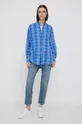 Lanena srajca Polo Ralph Lauren modra