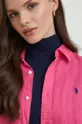 Сорочка з льону Polo Ralph Lauren рожевий