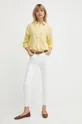 Ľanová košeľa Polo Ralph Lauren žltá