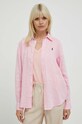 Polo Ralph Lauren koszula lniana 211920516 różowy
