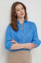 Πουκάμισο από λινό Polo Ralph Lauren μπλε 211920516