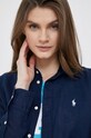 Πουκάμισο από λινό Polo Ralph Lauren 211920516 σκούρο μπλε