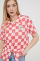 Βαμβακερό πουκάμισο Vans ροζ VN00046FSNQ1