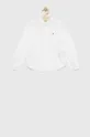 biały Tommy Hilfiger koszula bawełniana dziecięca Dziewczęcy
