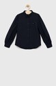 Dječja pamučna košulja Tommy Hilfiger večernje mornarsko plava KG0KG07030.PPYX
