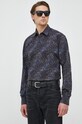 Karl Lagerfeld koszula bawełniana wzorzyste czarny 531601.605000