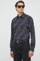 чёрный Хлопковая рубашка Karl Lagerfeld Мужской