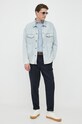 Ρούχα Πουκάμισο από λινό Pepe Jeans Parker Long PM307793.504 μπλε