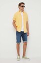 Pepe Jeans koszula lniana Parker PM307794.039 żółty SS23