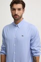 Pamučna košulja Lacoste plava CH2932