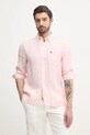 Льняная рубашка Lacoste casual розовый CH5692