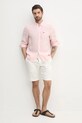 Lacoste camicia di lino CH5692 rosa SS25