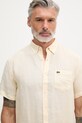 Lacoste рубашка из льна для мужчин жёлтый CH5699