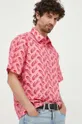 ροζ Βαμβακερό πουκάμισο Lacoste