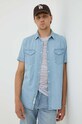 Mustang camicia in cotone blu 1013859.5000.210