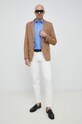 Βαμβακερό πουκάμισο Polo Ralph Lauren 710899386 μπλε AW24