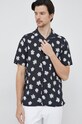 Odzież Tommy Hilfiger koszula lniana MW0MW30891.PPYX granatowy