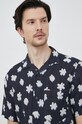 Tommy Hilfiger koszula lniana MW0MW30891.PPYX granatowy