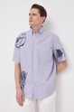 Хлопковая рубашка Tommy Hilfiger узор голубой MW0MW31441.PPYX