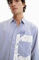 Desigual koszula bawełniana 23SMCW15 niebieski SS23