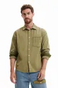 zelena Bombažna srajca Desigual Moški