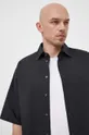 czarny Sisley koszula bawełniana