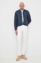 Îmbrăcăminte United Colors of Benetton camasa de in 5BKU5QL08.904 bleumarin