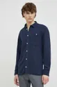 Bruuns Bazaar camicia in lino misto Lin Nuit Uomo
