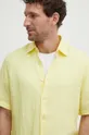 žltá Ľanová košeľa BOSS BOSS ORANGE