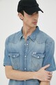 Wrangler camicia di jeans W5H8LWZ53 blu