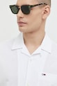 Košile s příměsí lnu Tommy Jeans bílá DM0DM15924.PPYX