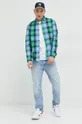 Βαμβακερό πουκάμισο Tommy Jeans πράσινο