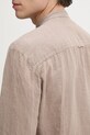 HUGO košile pánská lněná 50490740 béžová