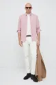 Льняная рубашка Michael Kors розовый