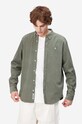 Хлопковая рубашка Carhartt WIP Madison Fine Cord Shirt зелёный I030580