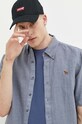 Πουκάμισο από λινό Abercrombie & Fitch με ένα κουμπί μπλε KI125.3089.220